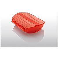 Lékué Estuche de Vapor para el microondas- Color Rojo con una Capacidad de 1400 ml (3-4 Personas)